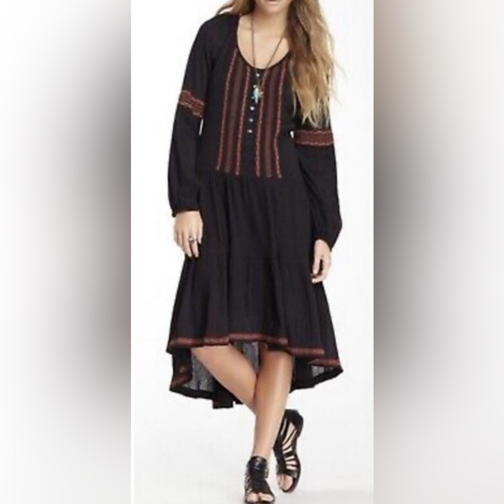 Free People Embroidered Midi Dress
